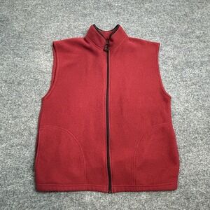 Vintage Wilson Men's Large Red Full Zip Sleeveless Sweater Vest Jacket